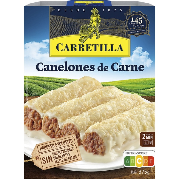 CANELONES CARRETILLA CARNE 375GRS