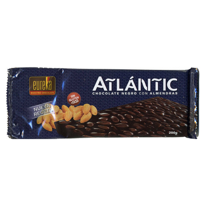 CHOCOLATE ATLANTIC NEGRO C/ALMENDRAS S/GLUTEN 200GR