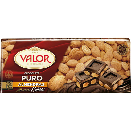 CHOCOLATE VALOR PURO C/ALMENDRAS 250GR